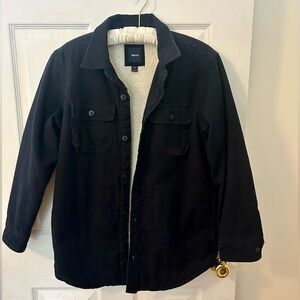 Gap Kids Black Jacket - Barn Coat - Shacket - Sherpa Lined -  Cotton - XXL Boys